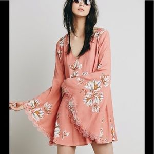 Free People Wanderer Flared Sleeve Mini Dress